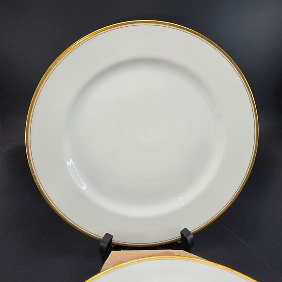 Haviland Limoges France White Lunch Plates With Gold Trim 8.5" Set of 5 CM2110 - Picture 4 of 6